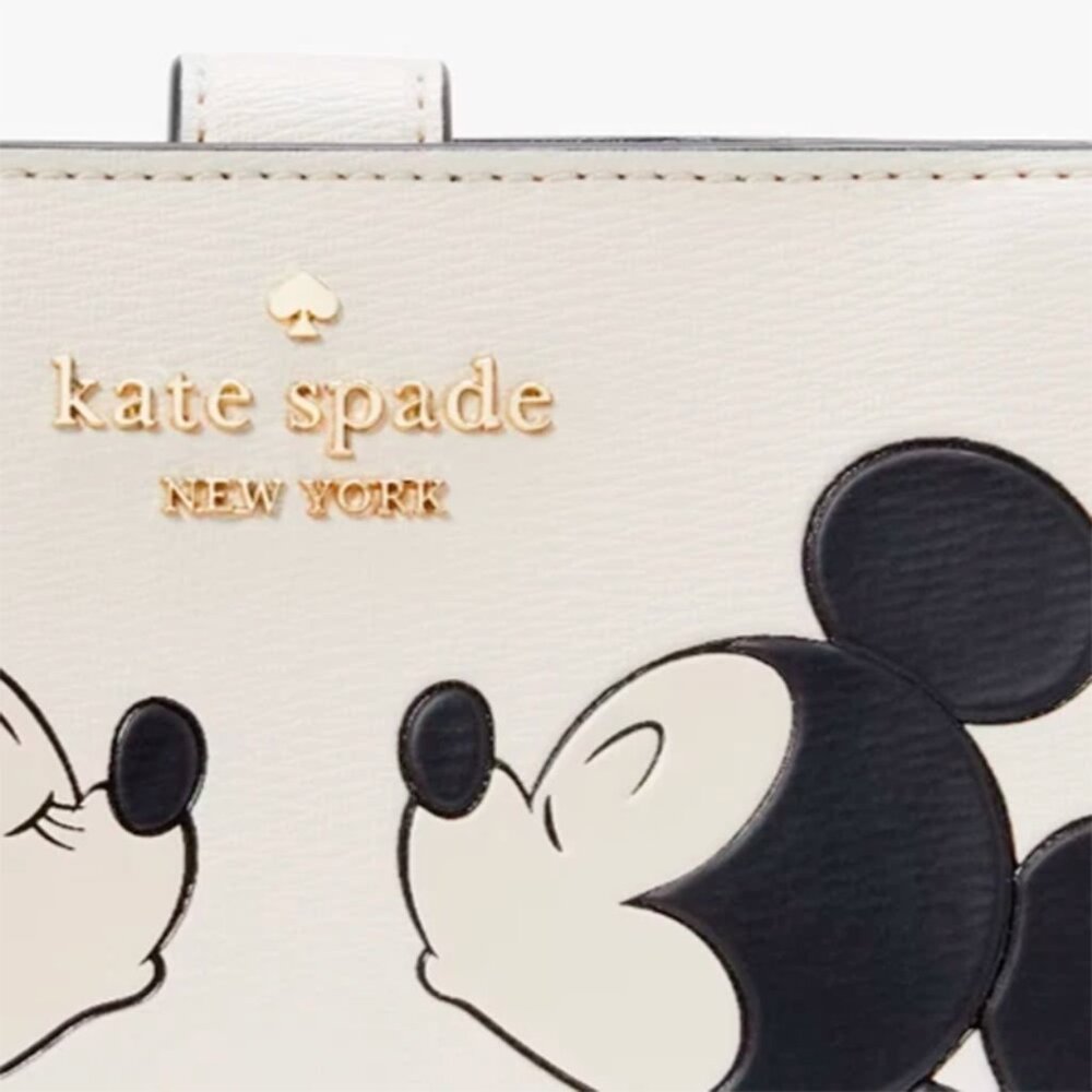 S Kate Spade Disney Minnie Mouse Compact Bifold Wallet Ivory White KG656 NWT - Picture 7 of 16